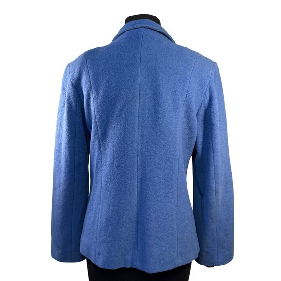 MDP Mario De Pinto Womens Wool Blend Blue Zip-Up Jacket - Picture 8 of 10